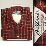 1950s Mens Deadstock Red Plaid Flannel Shirt