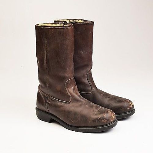 1950s Mens Wolverine Brown Leather Work Boots