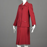 1970s Guy Laroche Red Skirt Suit