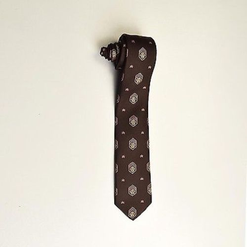 1950s Silk Brown Pink Crest Necktie