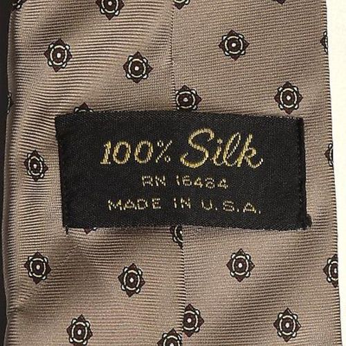 1960s Tan Khaki Silk Classic Business Necktie