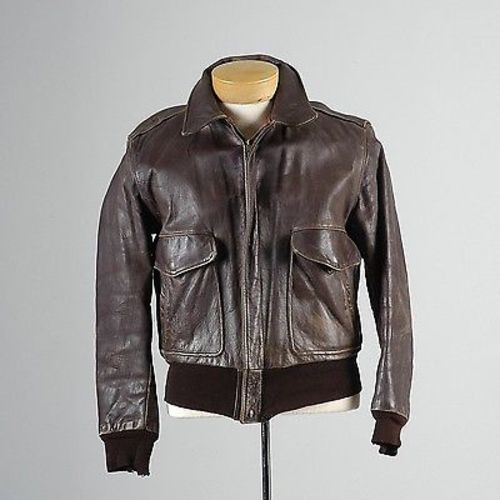 1950s Men's Horsehide Leather Jacket with a zip Front