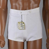 sz34 Deadstock 1960s Men's White Cotton Knit Mini Short Shorts