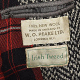 1950 Men's Irish Tweed Overcoat in Black & White Herringbone