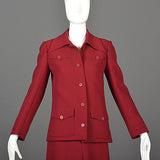 1970s Guy Laroche Red Skirt Suit