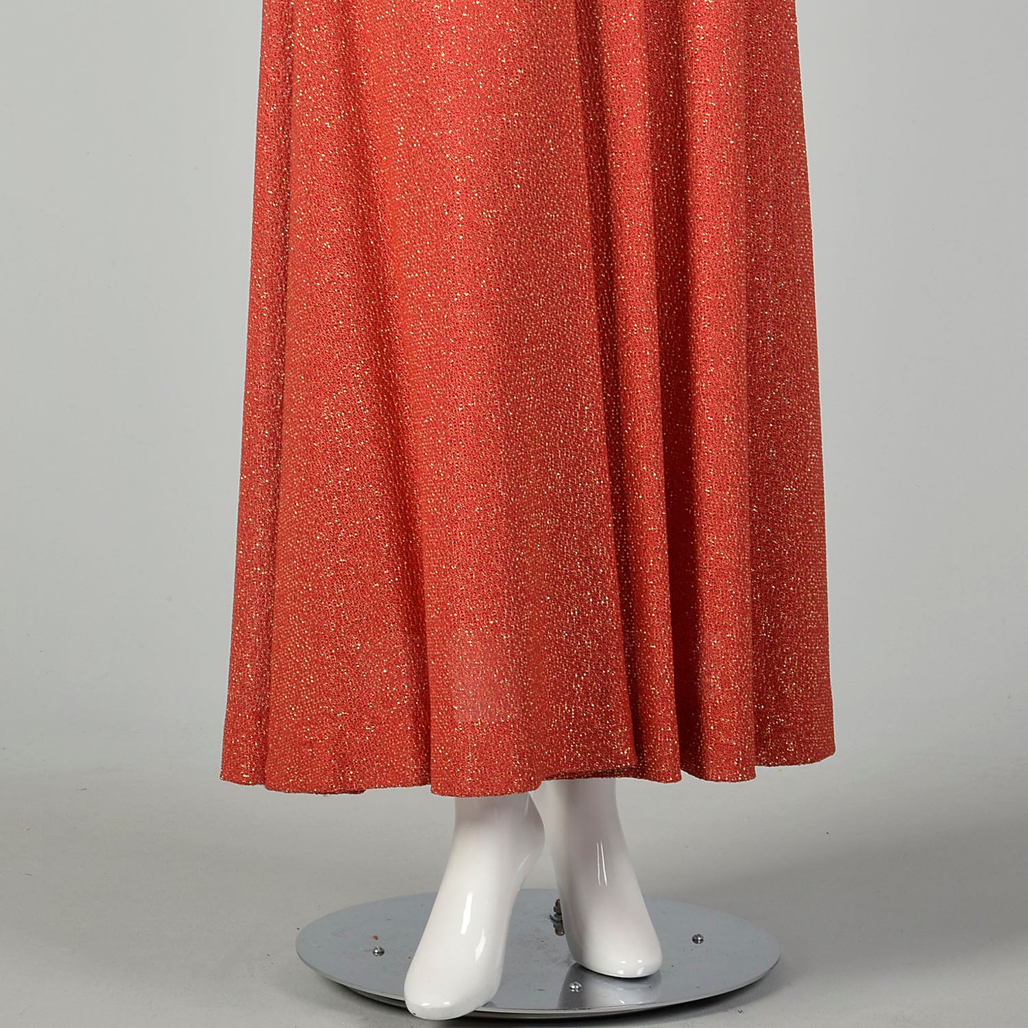 Adele Simpson Evening Gown Formal Dress Metallic Red Lurex Long Sleeve