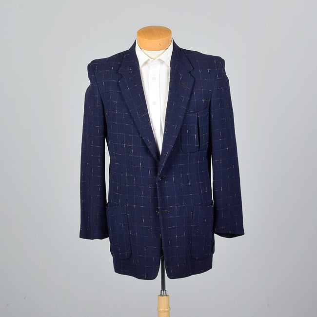 1950s Navy Blue Atomic Fleck Jacket