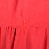 1950s Bohemian Off Shoulder Dress in Red Cotton
