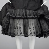 1950s Anne Fogarty Black Half Slip with Interior Lace Hem