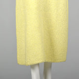 1970s Yellow Knit Maxi Dress with Metallic Silver Lurex