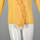 Large André Laug 1960s Yellow Ruffle Wrap Top