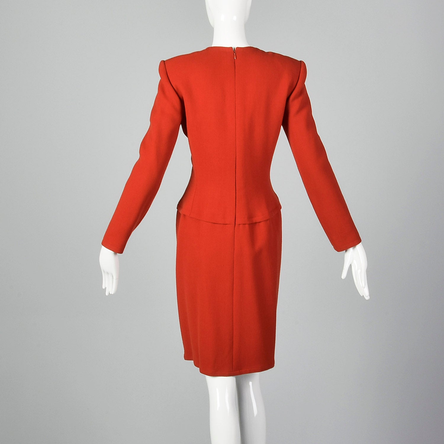 1980s Jaqueline de Ribes Asymmetric Red Wool Dress
