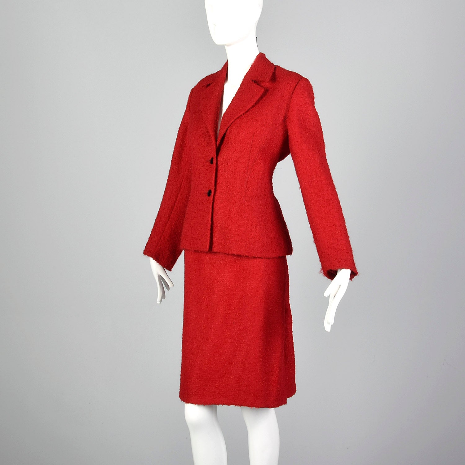 1960s Pierre Cardin Red Wool Skirt Suit