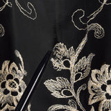 1980s Mr. Blackwell Evening Dress with Gold Embroidery