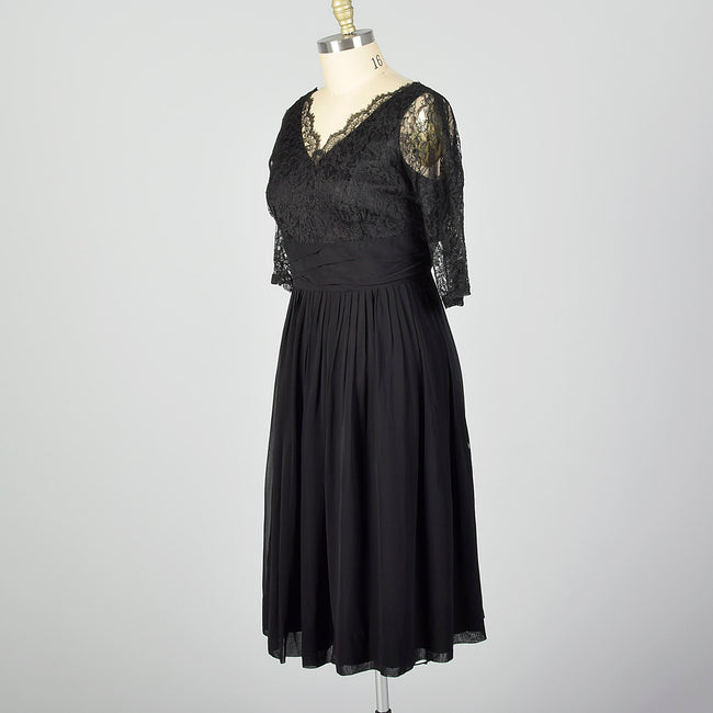 XXL 1950s Lace and Chiffon Dress