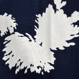 1980s Leonard Paris Navy Blue Floral Dress