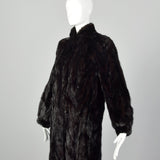 XS Black 1980s Mink Fur Coat