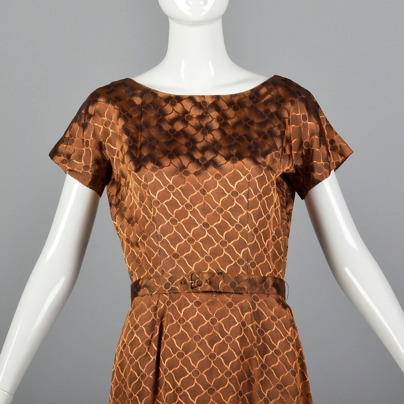1950s Bronze Pencil Dress
