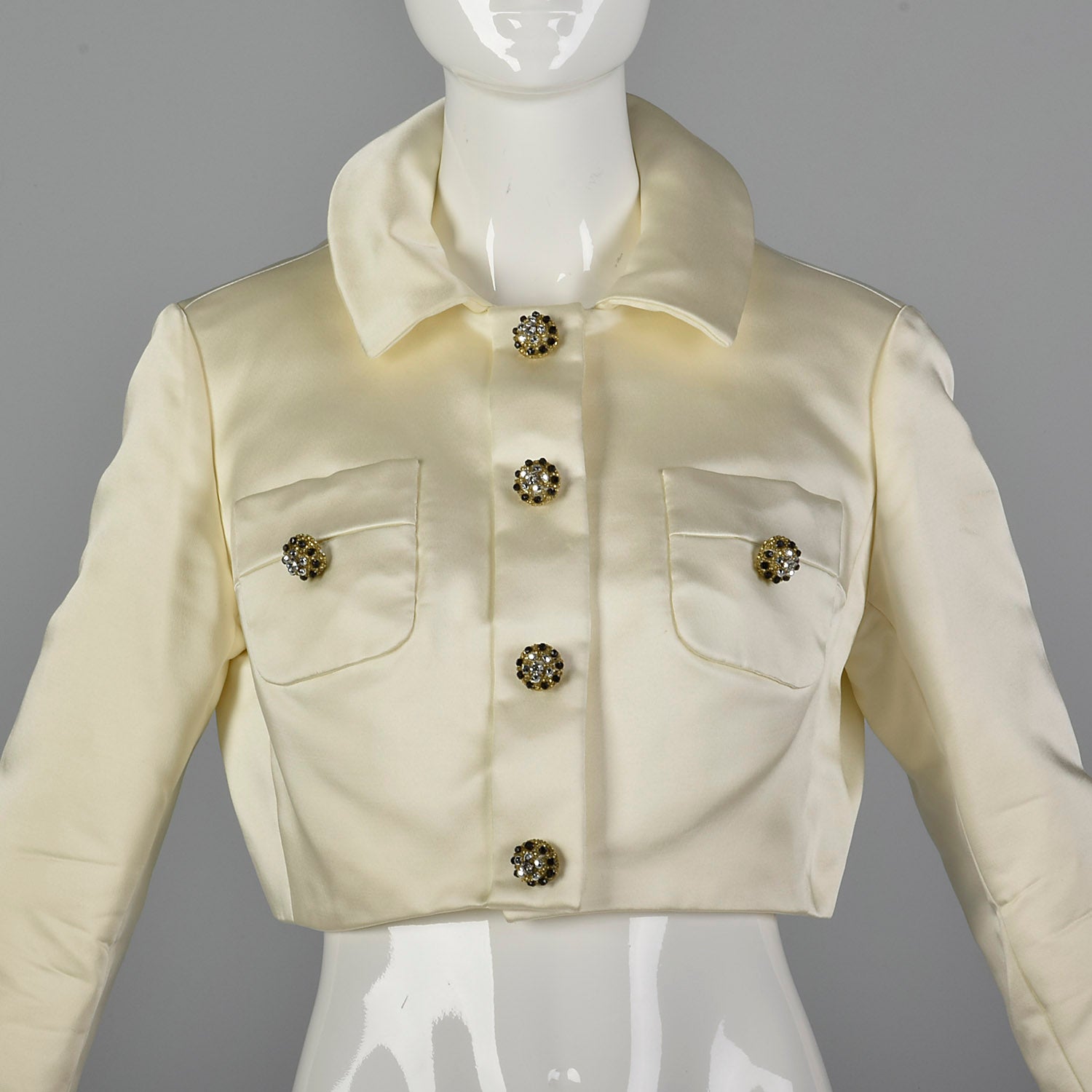 Small Ivory 1970s Cropped Jacket