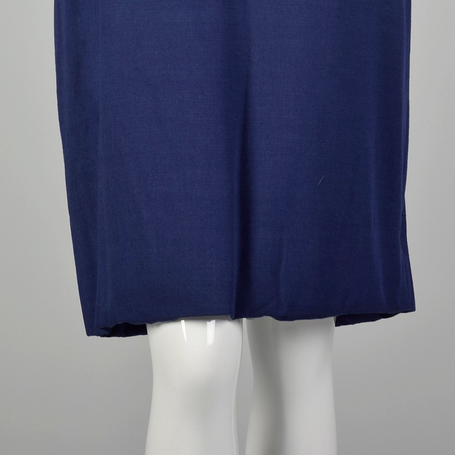 Large 1980s Carolina Herrera Blue Peplum Dress Long Sleeve