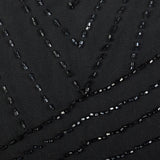 Medium 1980s Black Silk Beaded Dress Cocktail Party Keyhole Back