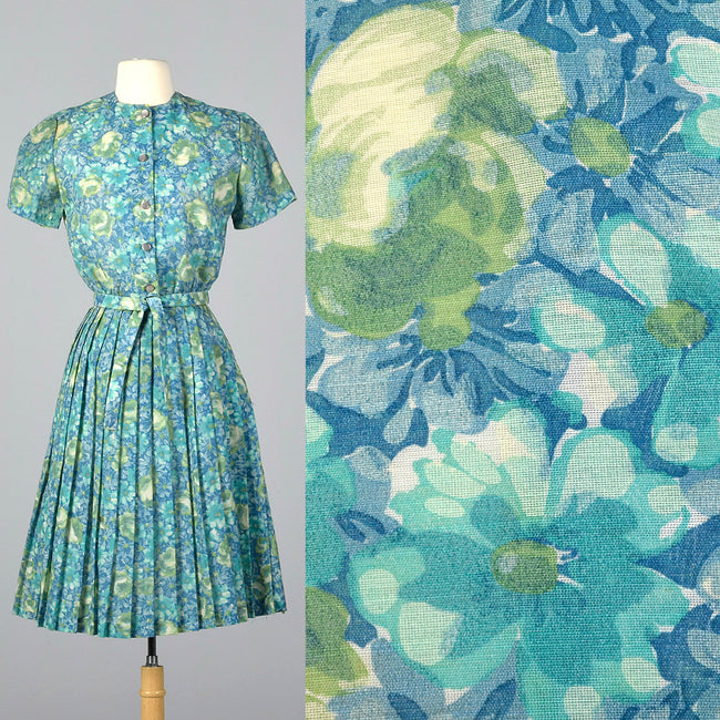 1950s Blue Floral Separates