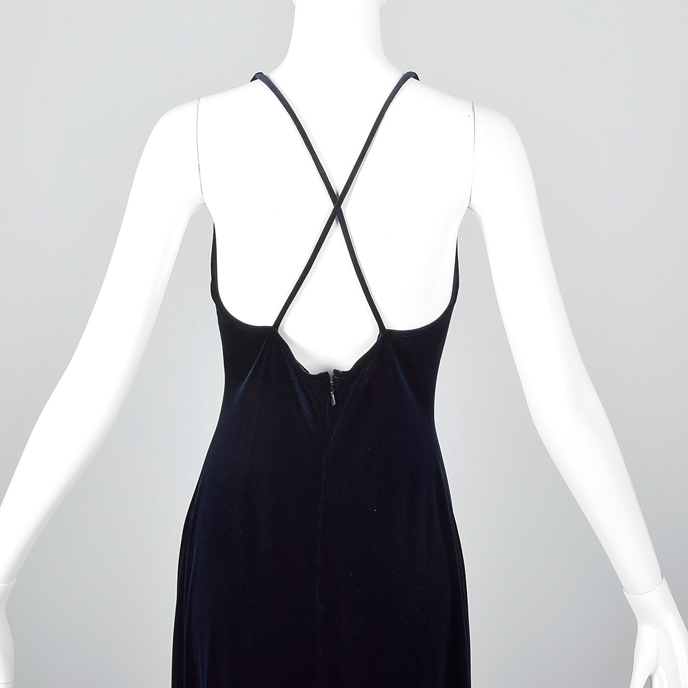 1990s Blue Velvet Evening Dress 1990s Blue Velvet Evening Dress
