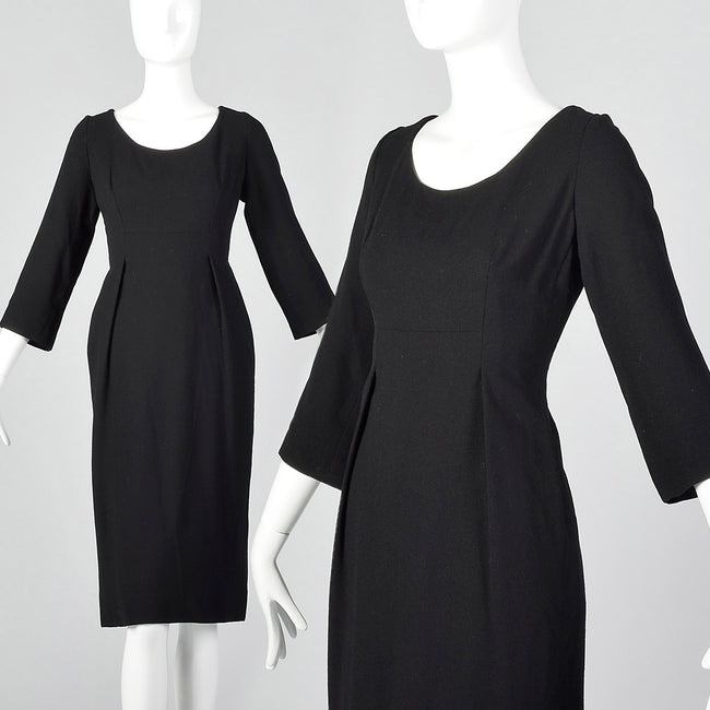1970s Geoffrey Beene Black Pencil Dress