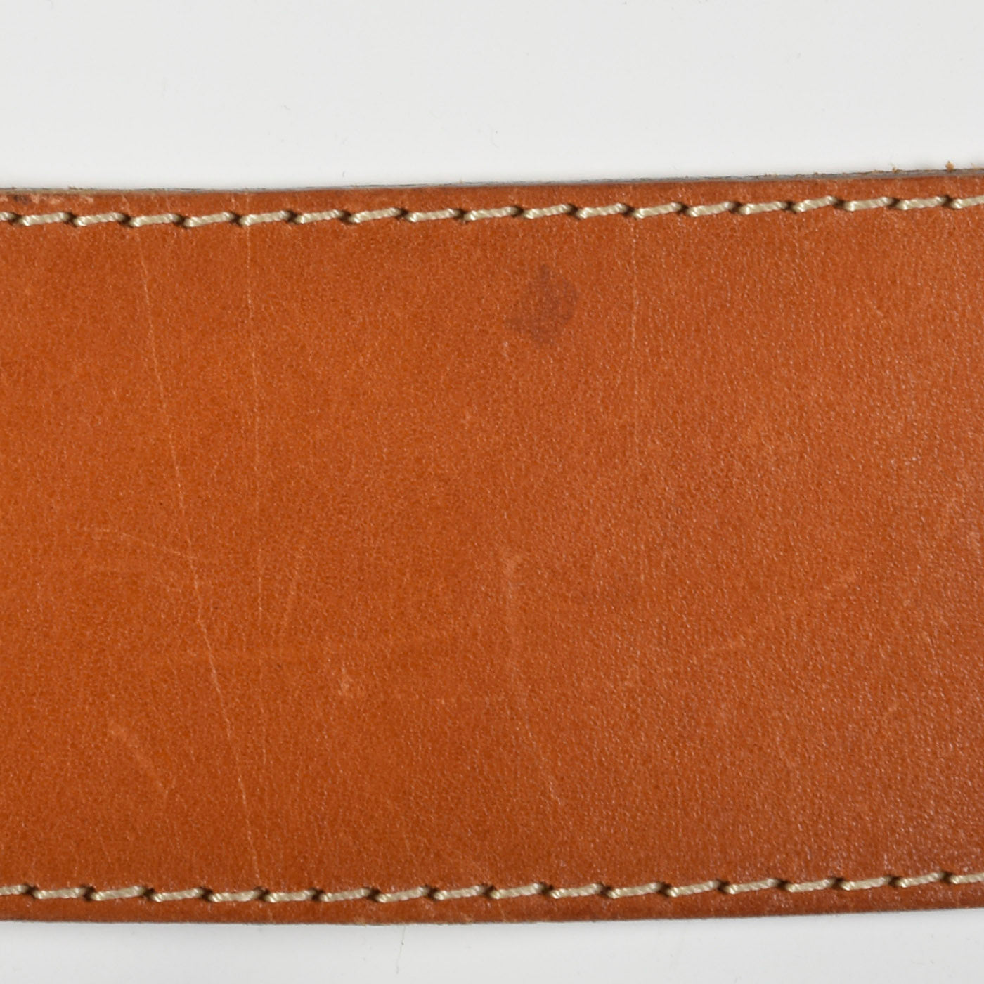Brown Leather Belt with Double Gold Buckles
