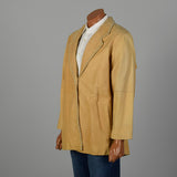 Large 1990s Natural Leather Jacket