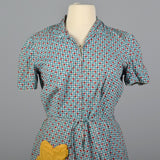 XXL 1950s Novelty Print Cotton Day Dress