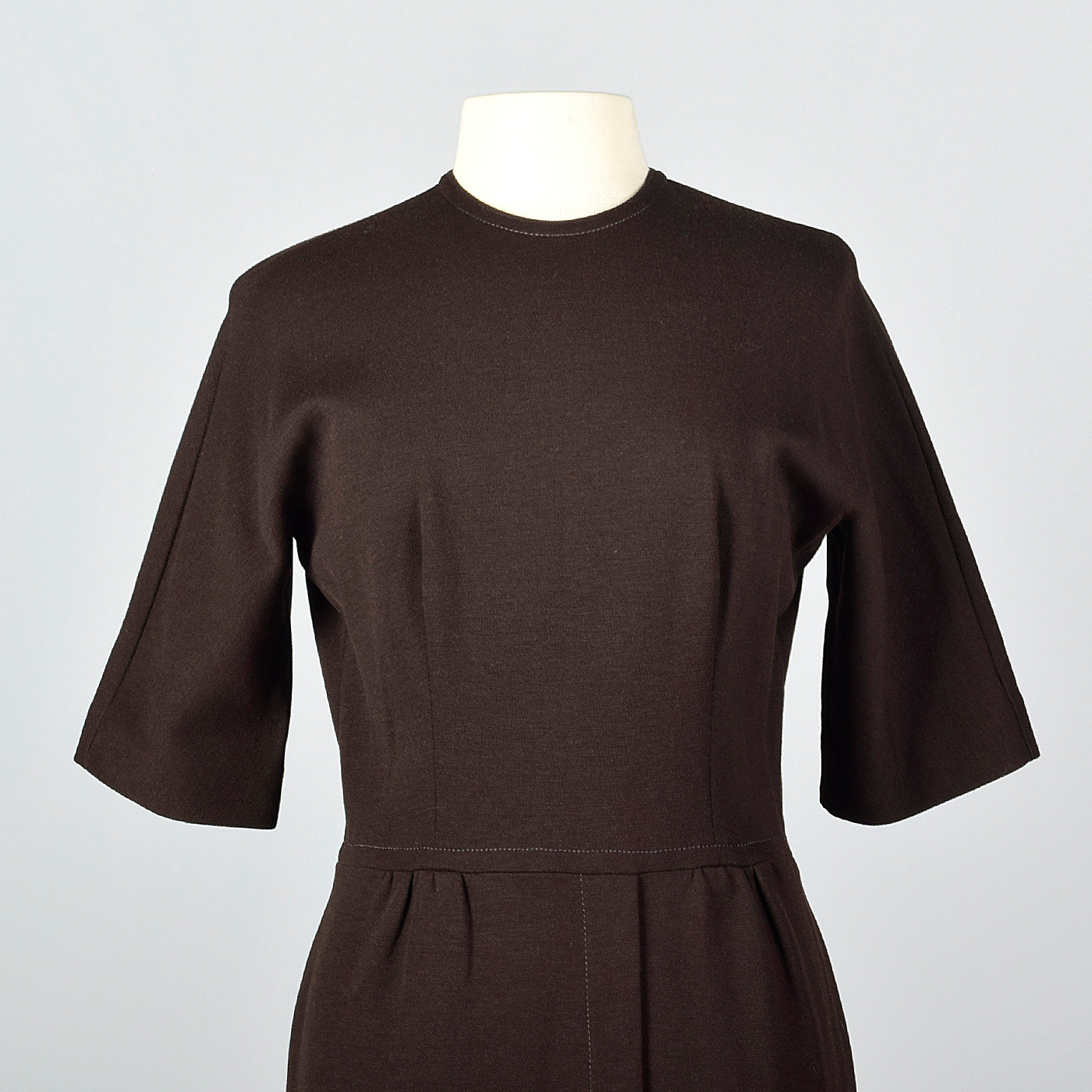 1950s Brown Knit Dress