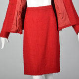 1960s Pierre Cardin Red Wool Skirt Suit