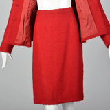 1960s Pierre Cardin Red Wool Skirt Suit