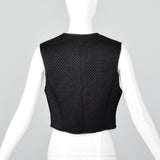1980s Claude Montana Quilted Black Vest