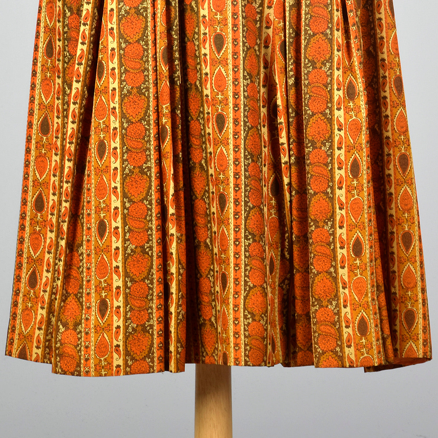 1960s Orange and Green Shirtwaist Dress