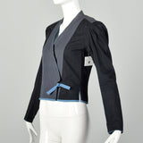 Small 1980s Kenzo Wrap Shirt Color Block Designer Cotton Jacket