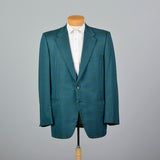 1970s Blue Green Stripe Jacket with Wide Lapels