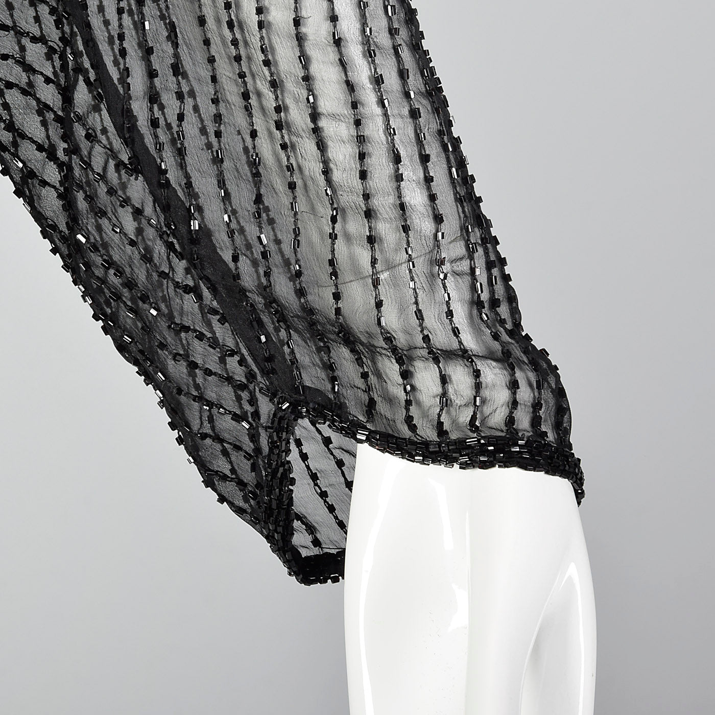 1980s Black Beaded Dress