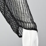 1980s Black Beaded Dress