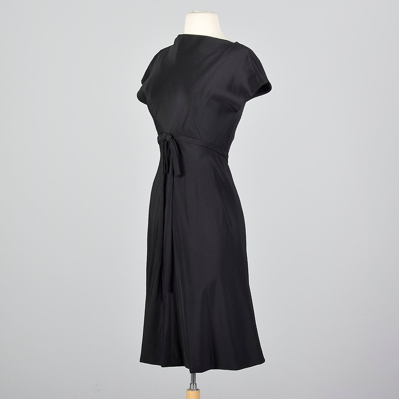 1960s Teal Traina Little Black Dress in Silk