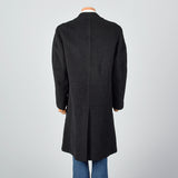 1940s Mens Black Mohair Overcoat