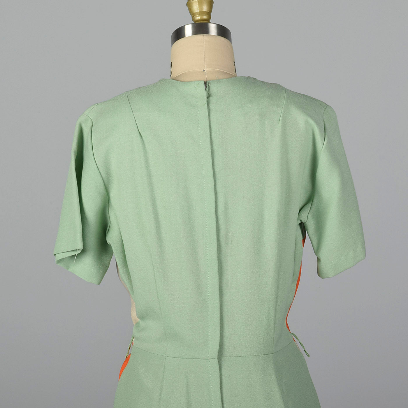 1950s Day Dress with Color Block Waist