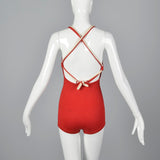 1930s Jantzen Red Swimsuit with Drawstring Back