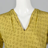 1940s Yellow Dress with Unique Hip Tie Sash