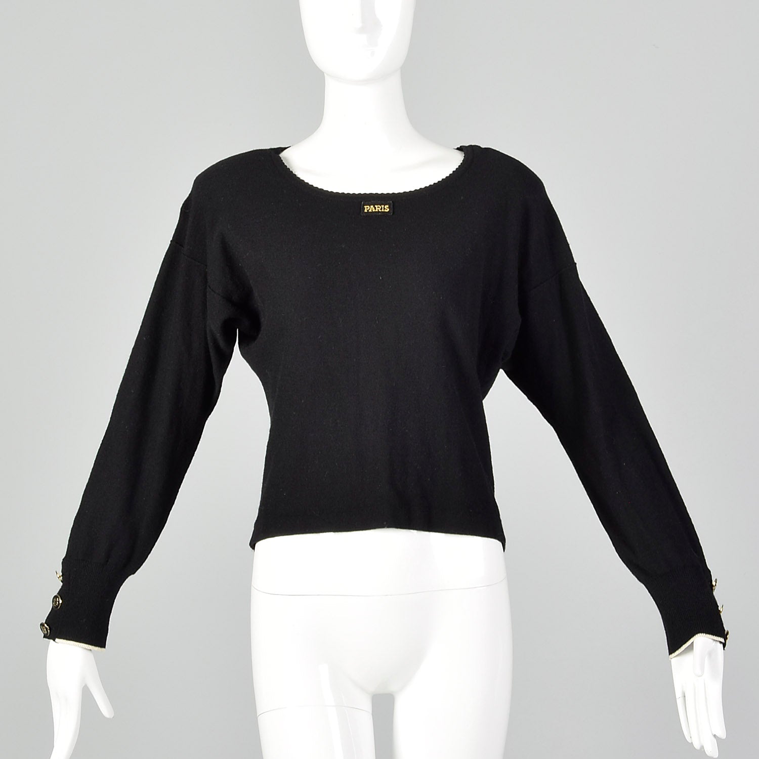 Large Sonia Rykiel 1980s Classic Black Sweater