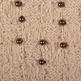 1940s Taupe Knit Dress with Beaded Bust