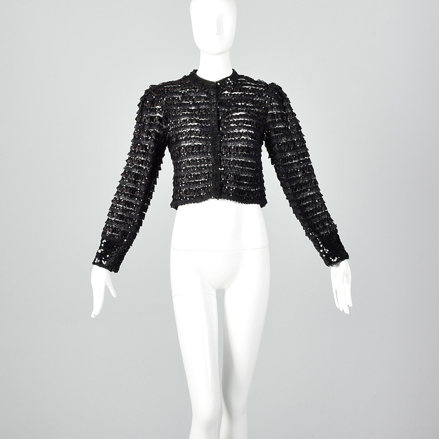 1970s Saks Fifth Avenue Black Lace Jacket