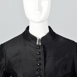 1960s Yves Saint Laurent Rive Gauche Black Button Up Jacket