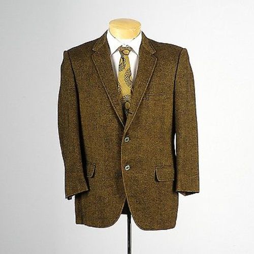 42S 1960s Gold Cashmere Tweed Blazer